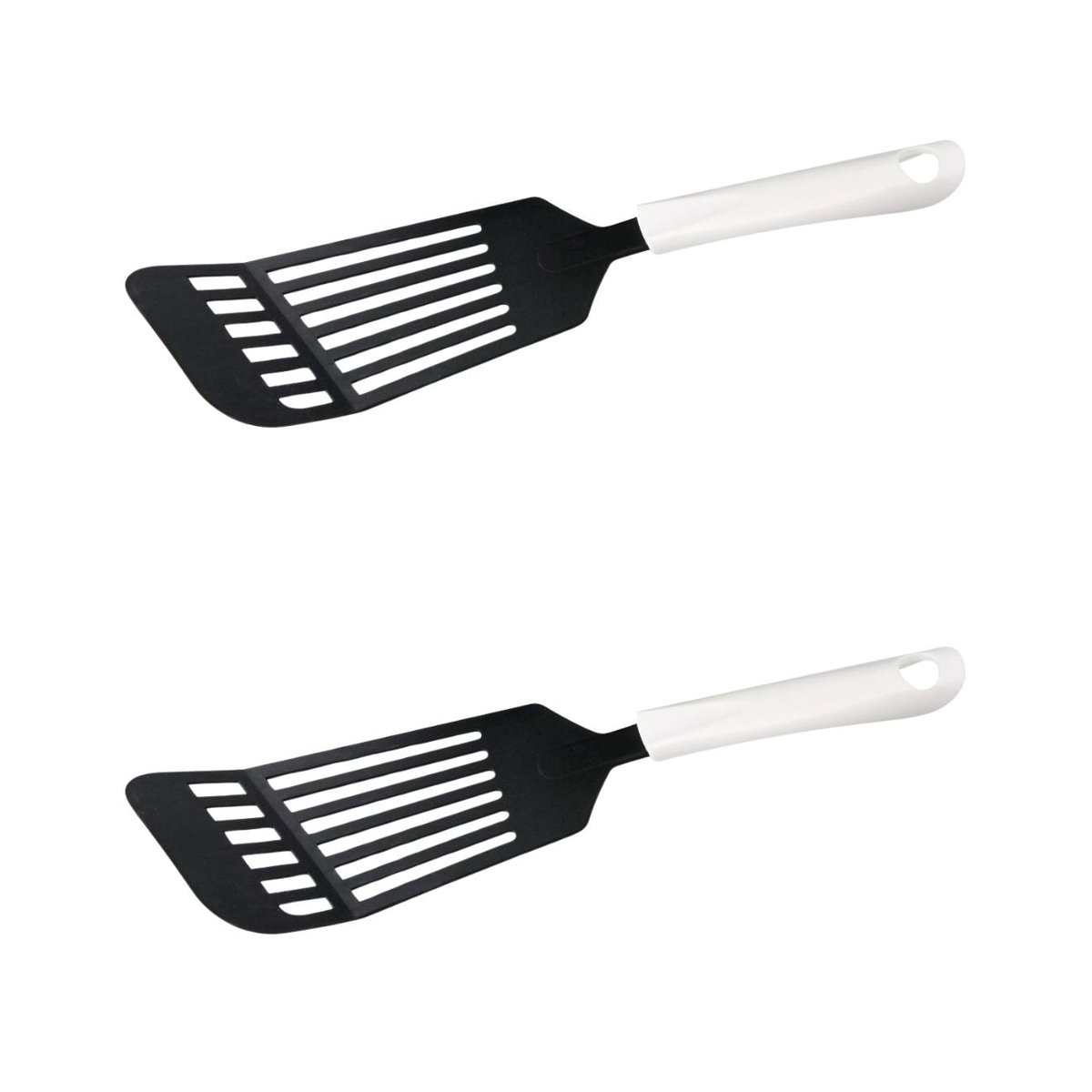 Ensemble de 2 Spatules de cuisine ajourée ARCADALINA blanc|noir, FACKELMANN
