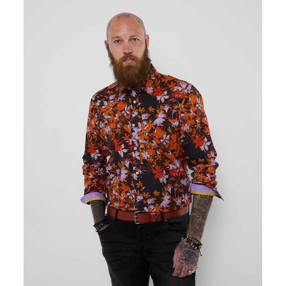 Chemise Imprimé Fleurs d'Automne orange, JOE BROWNS