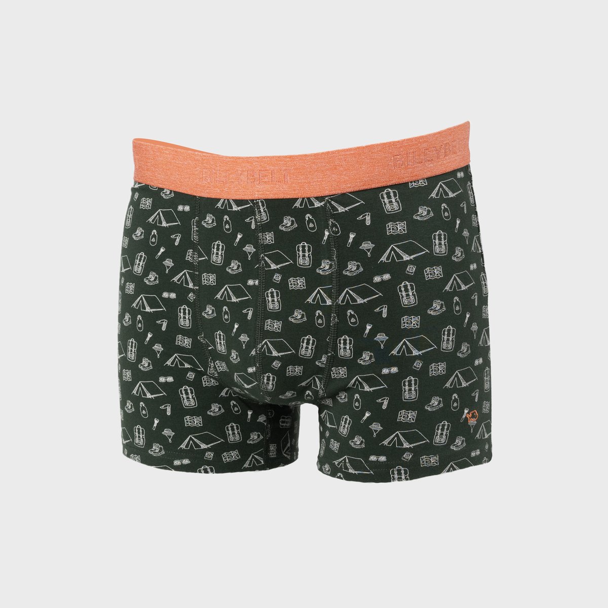 Boxer en coton biologique FANTAISIE vert, BILLYBELT