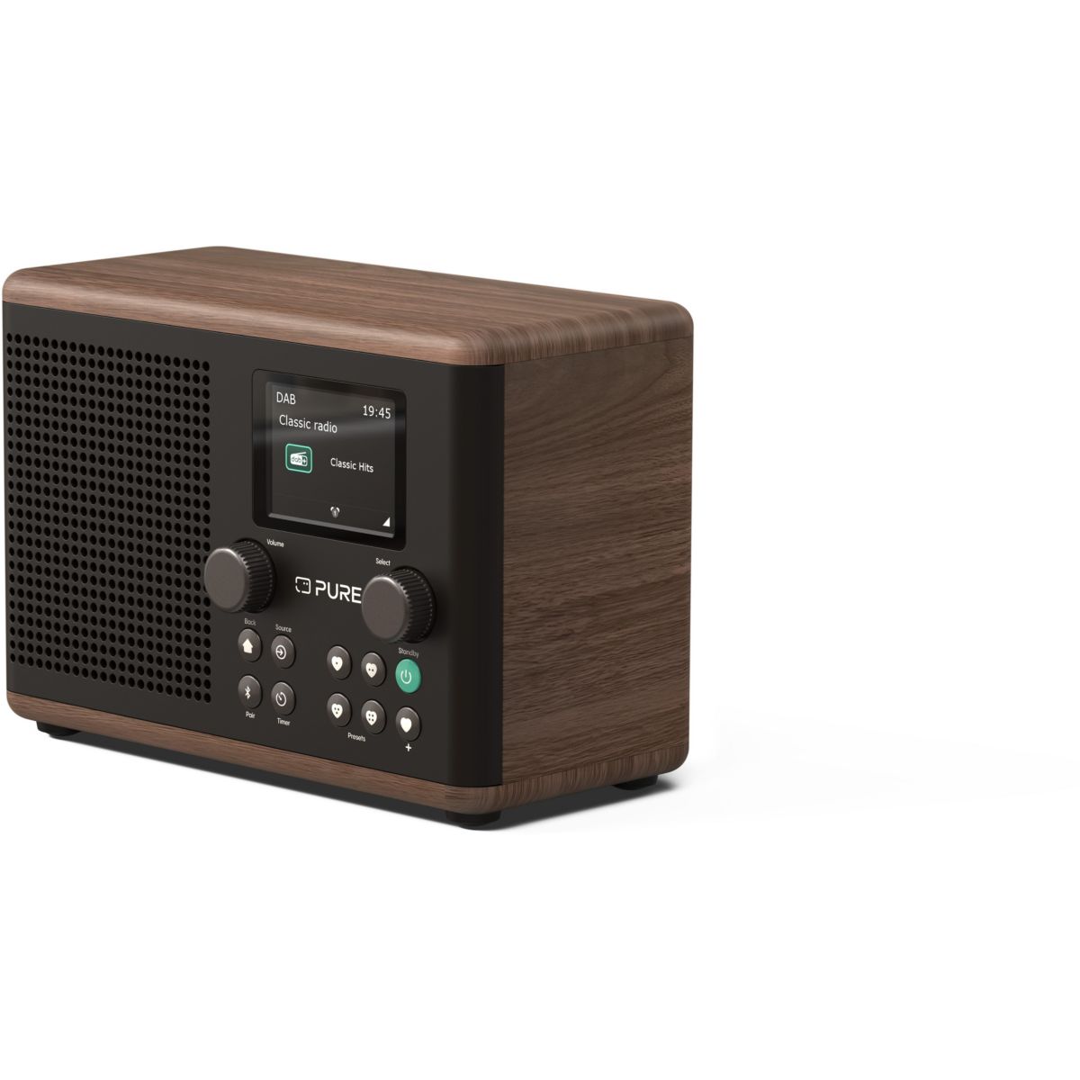 Radio DAB Classic H4 Coffee Black/Walnut couleur unique, PURE