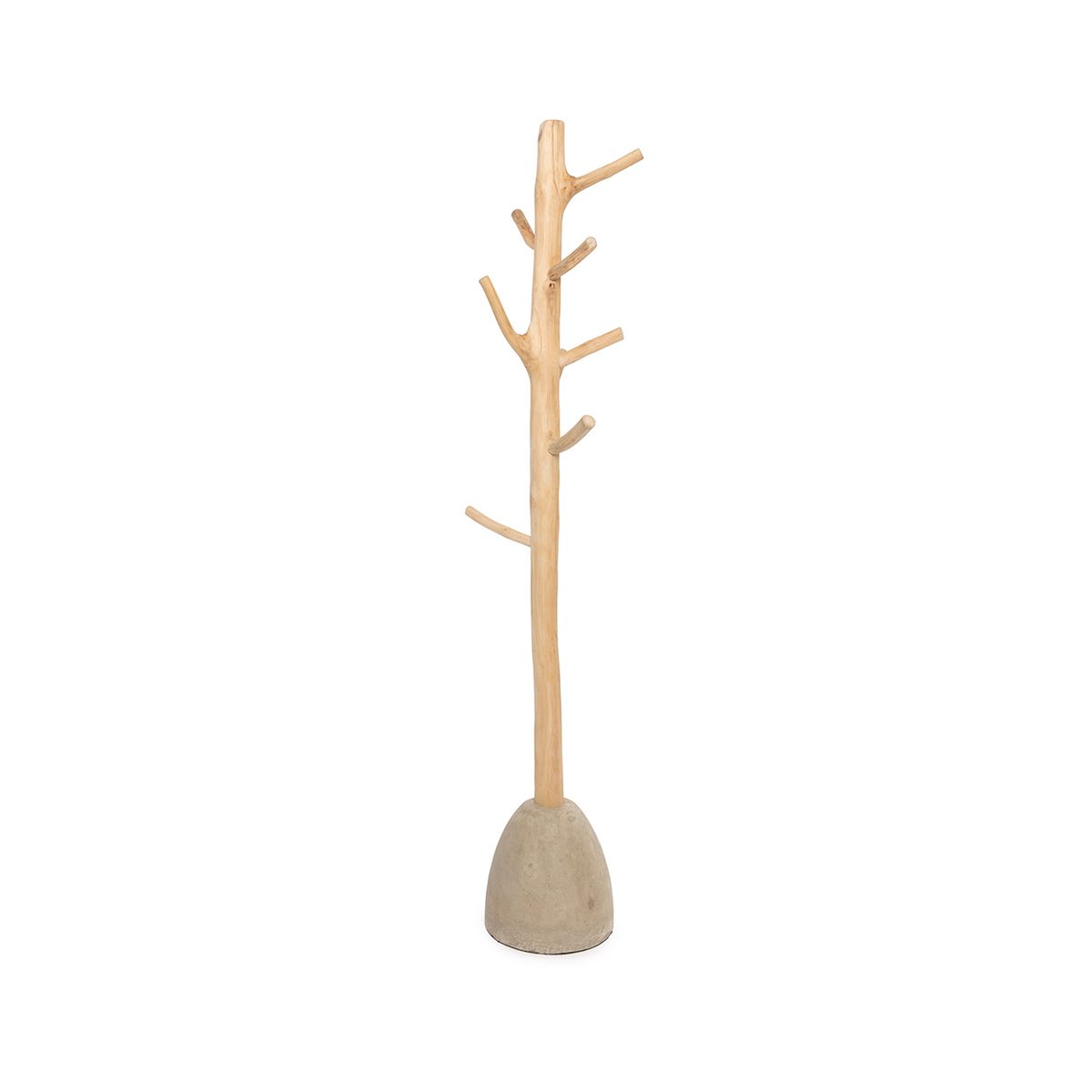 Porte-manteau en bois de teck CONCRETE beige, BAZAR BIZAR