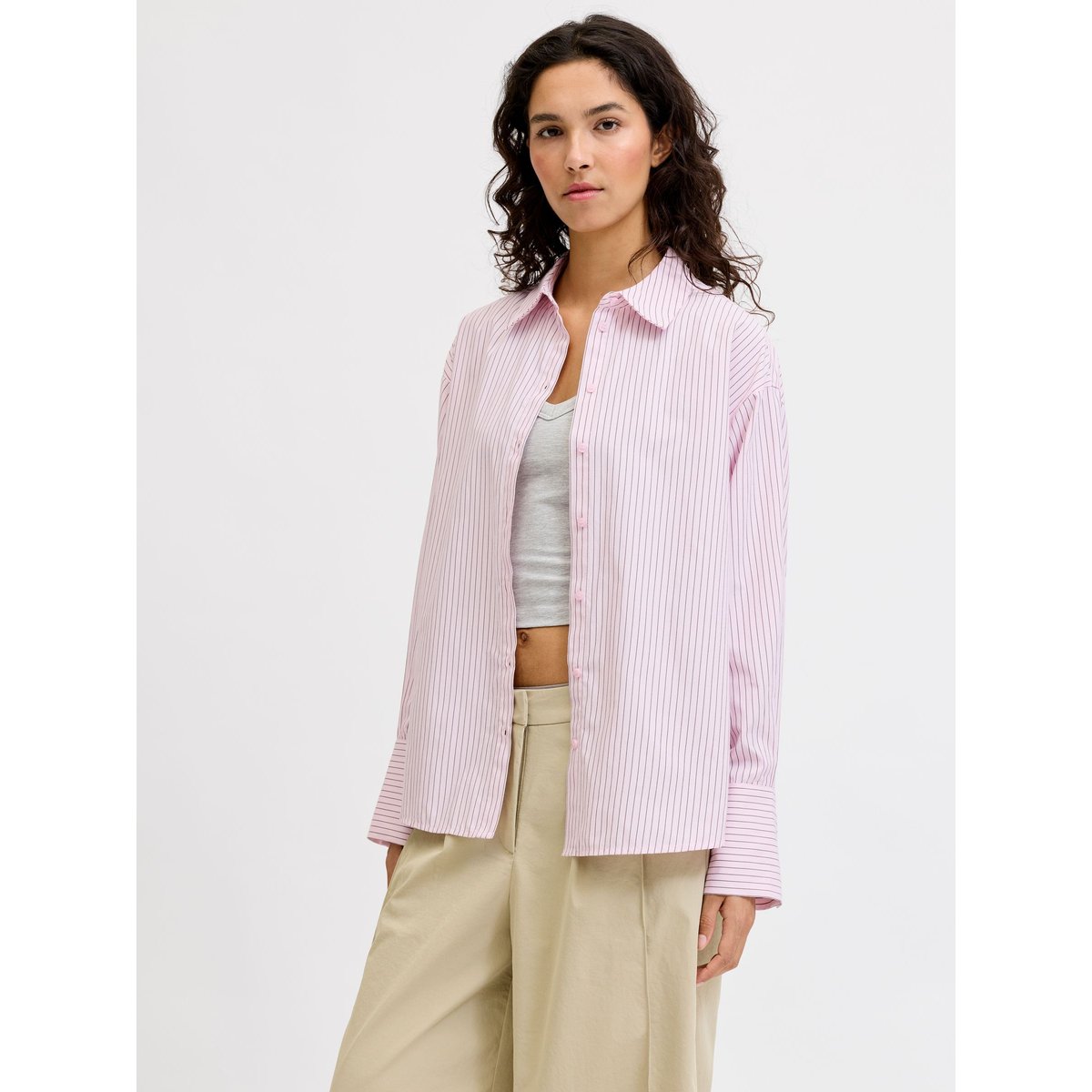 Chemise En Popeline rouge - raindrops on roses, JJXX