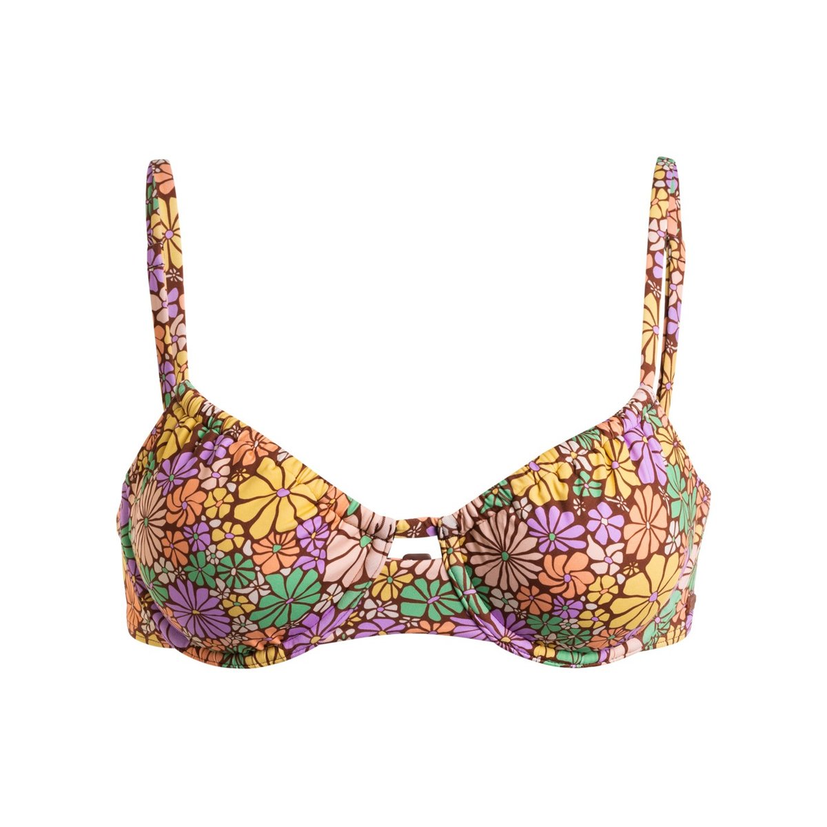 Haut de maillot à armatures ALL ABOUT SOL. marron root beer all about sol mini, ROXY