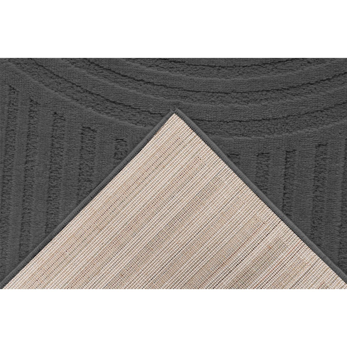 Tapis rectangulaire à relief gris anthracite foncé moderne, ARTE ESPINA