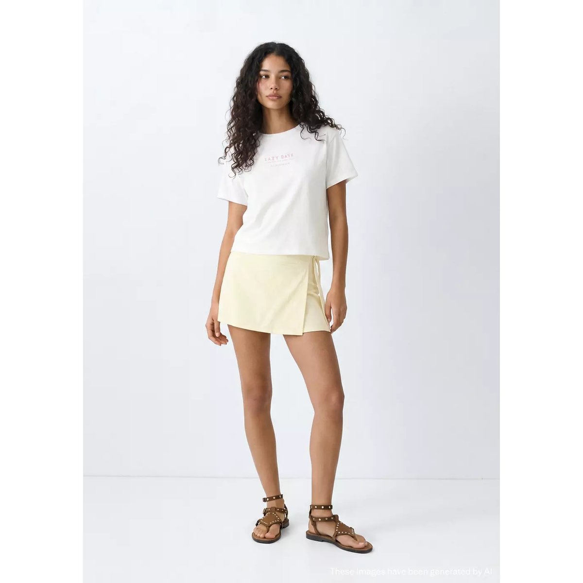 T-shirt en coton imprimé blanc cassé, MANGO TEEN