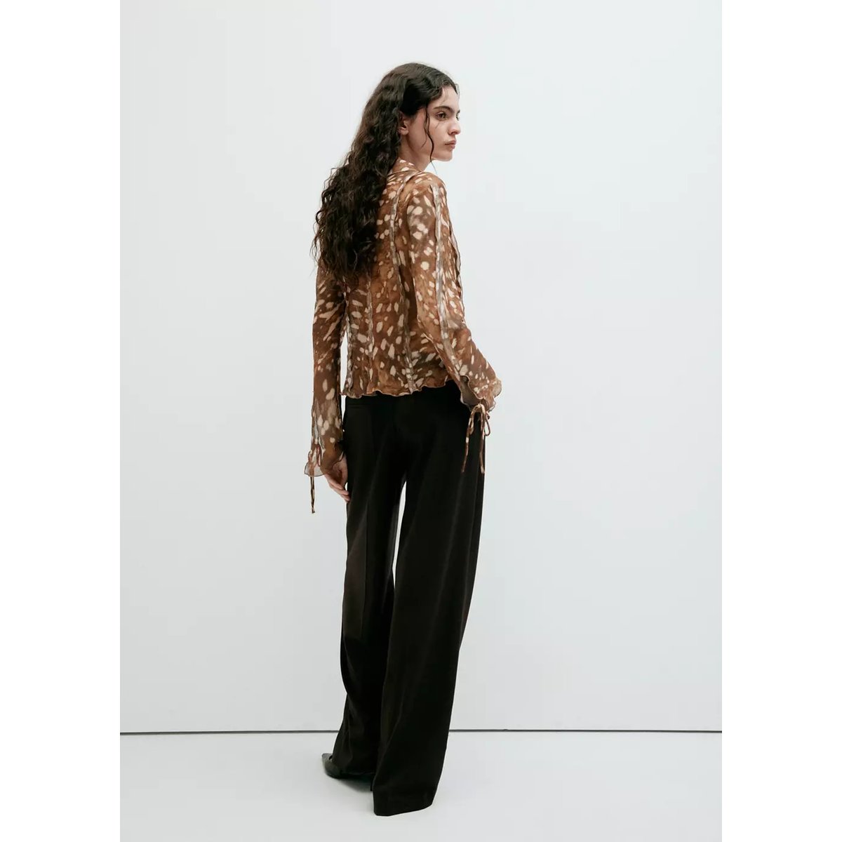 Blouse Bambi à nœuds gris, MANGO