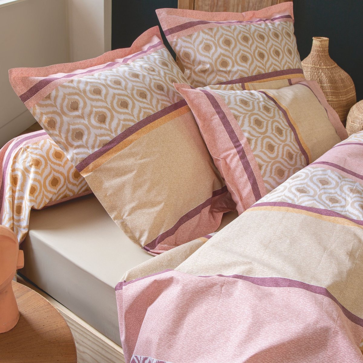 Parure de lit Inouk rose, TRADILINGE