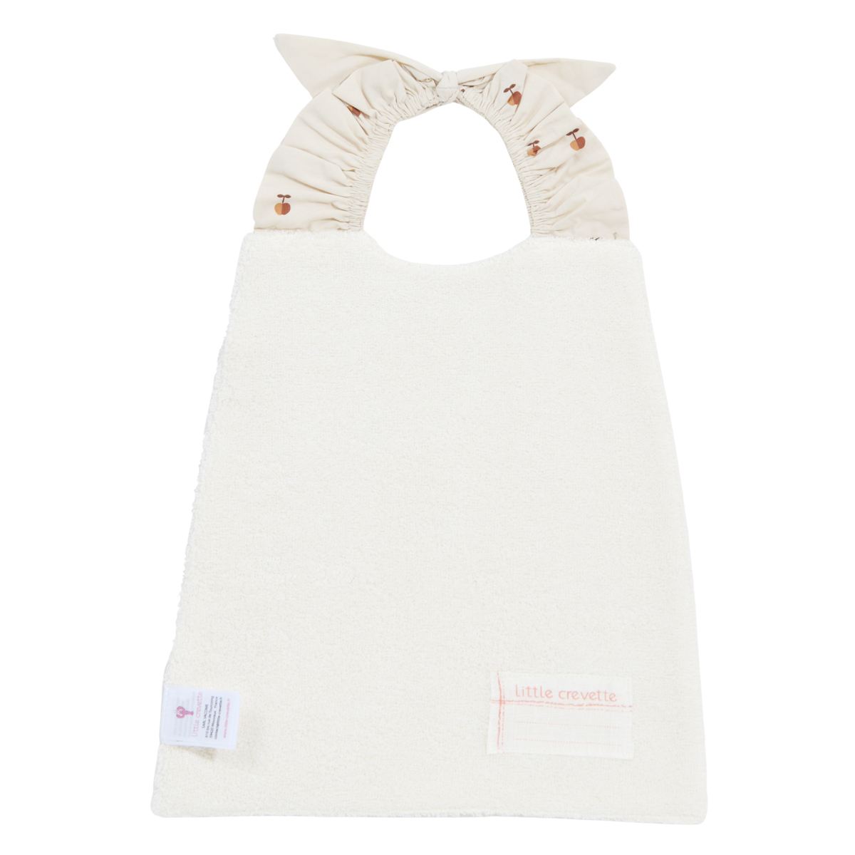 Bavoir élastiqué POM POUCE ecru, LITTLE CREVETTE