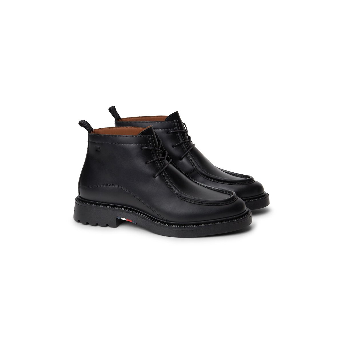 Botas chukka em pele preto , TOMMY HILFIGER