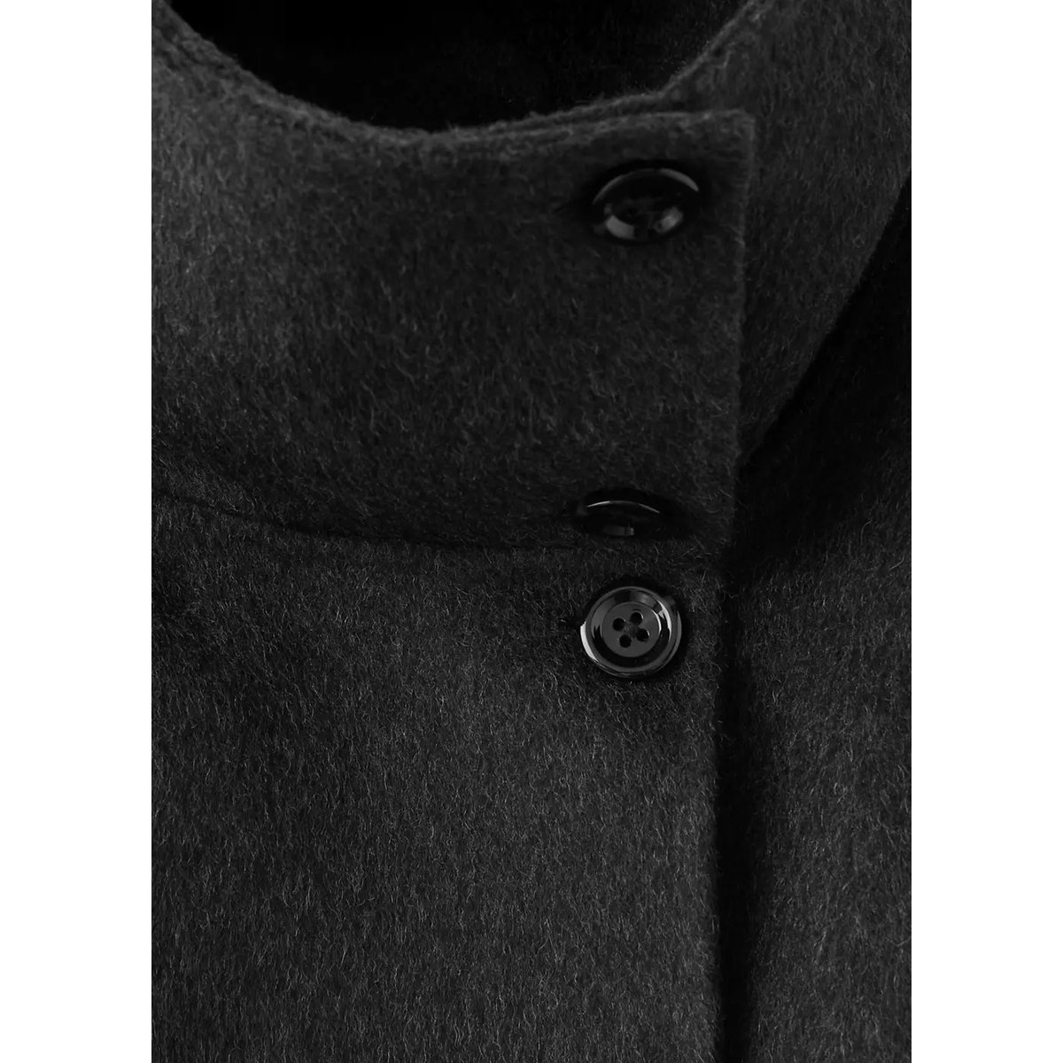 Veste laine col cheminée gris chiné foncé, MANGO