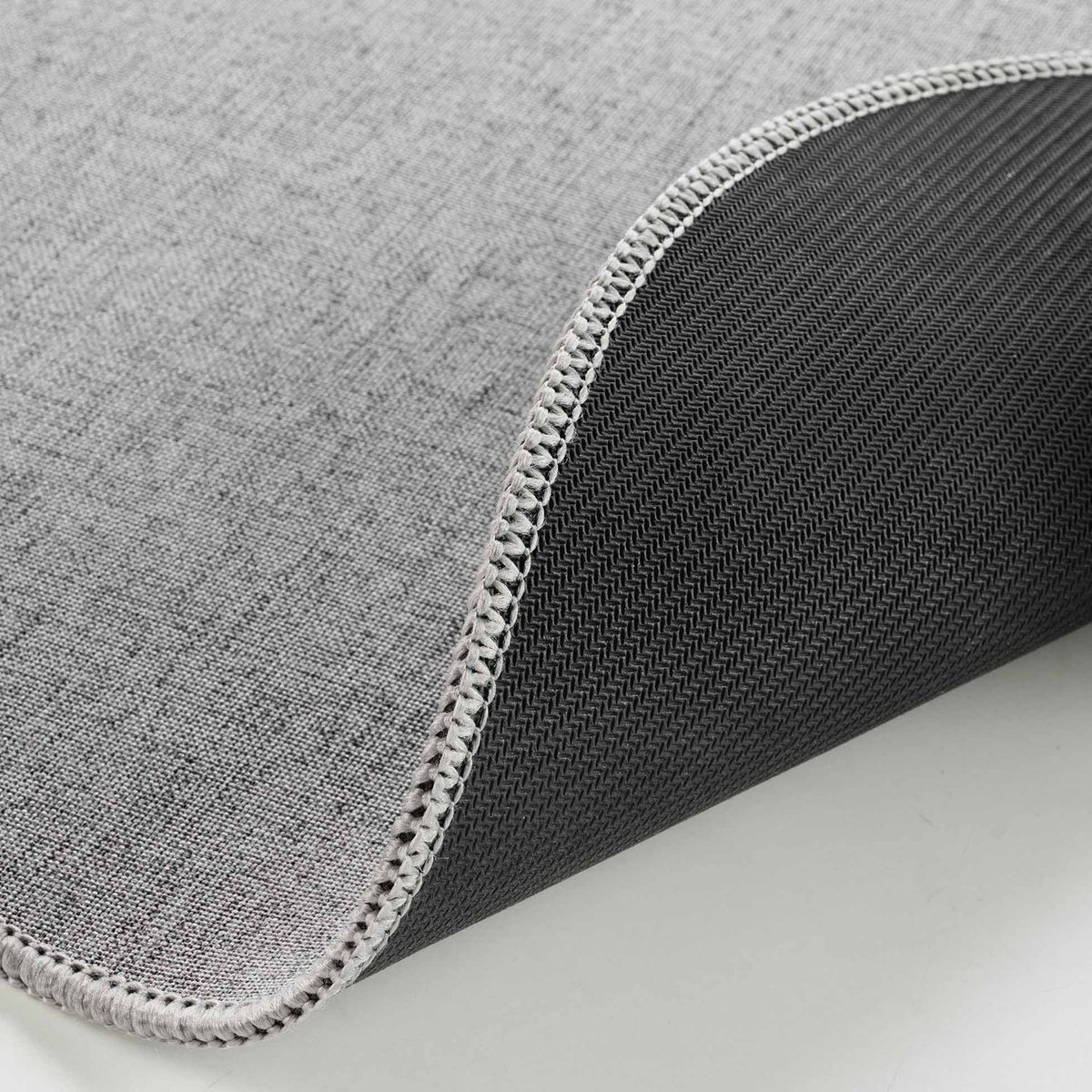 Lot de 6 sets de table tissés antidérapants gris, TOILINUX