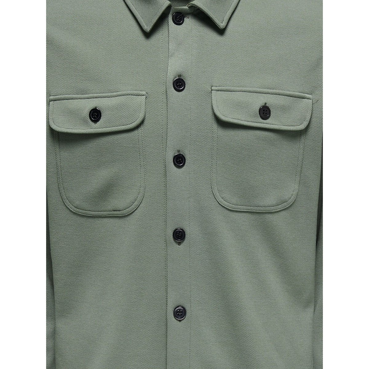 Sovracamicia con tasche grigio verde, ONLY & SONS