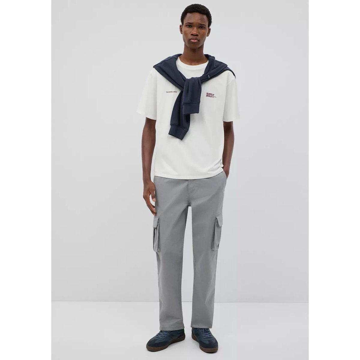 T-shirt coton imprimé graphique blanc cassé, MANGO TEEN
