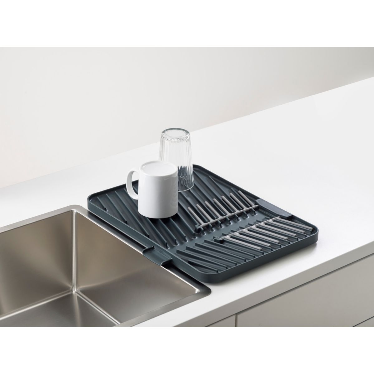 Egouttoir PLANCHE D'EGOUTTAGE FLIP UP AJUSTABLE gris, JOSEPH JOSEPH