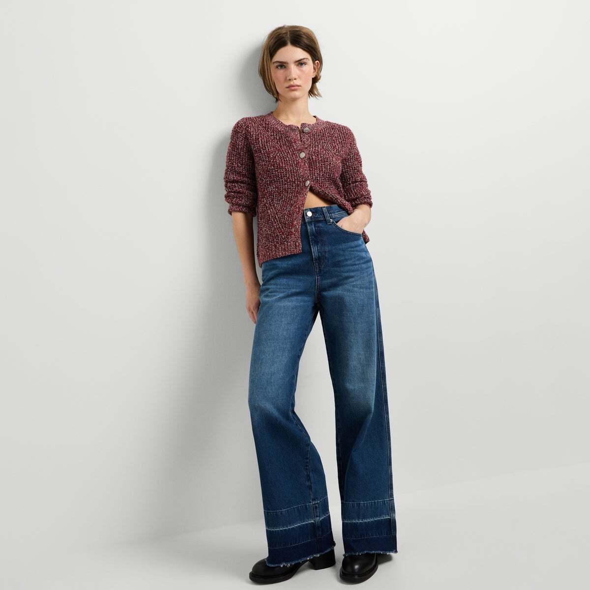 Rae - Jean Coupe Large, Taille Haute 12 oz gris rigide denim, PEPE JEANS