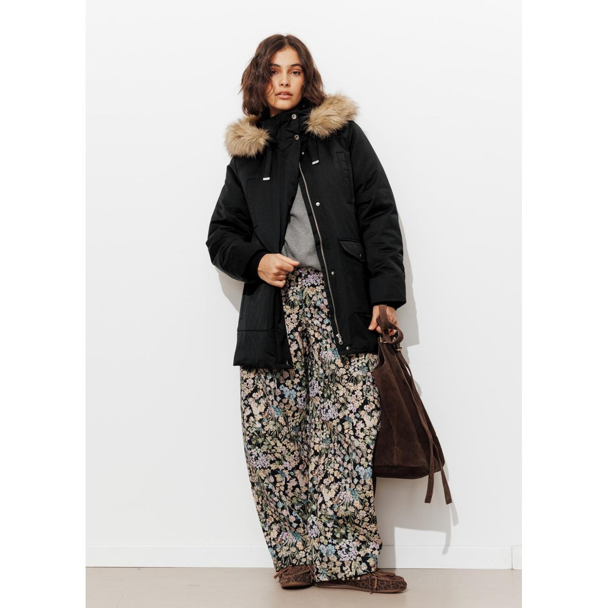 Parka chaude à capuche noir, PROMOD