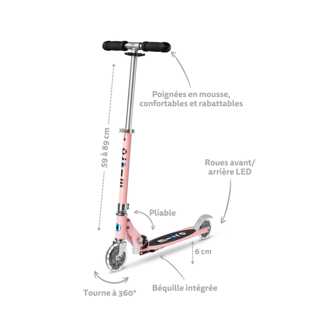 Micro Sprite LED - Océan rose, MICRO MOBILITY