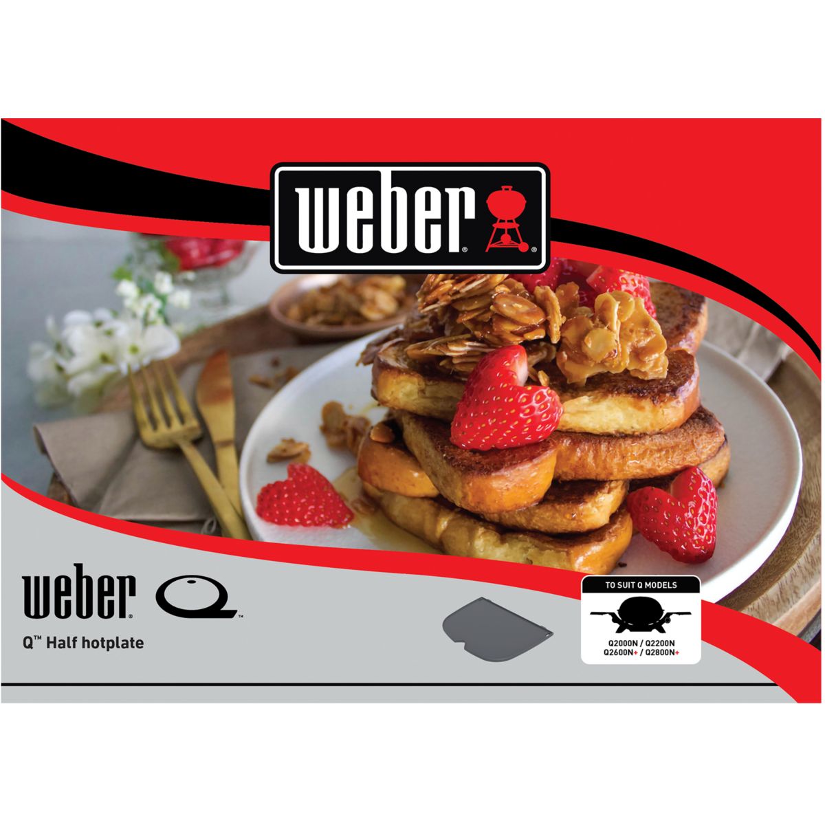 Plancha pour barbecue 3400864 pour Q2100N noir, WEBER