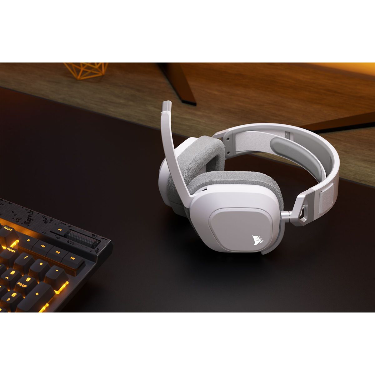 Casque gamer HS80 MAX Wireless blanc couleur unique, CORSAIR