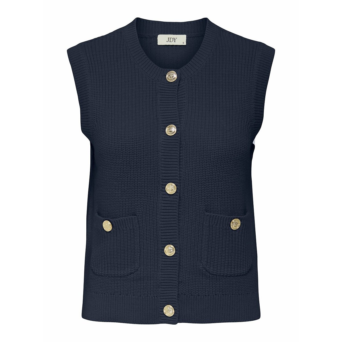 Knitted Buttoned Waistcoat navy blue, JDY