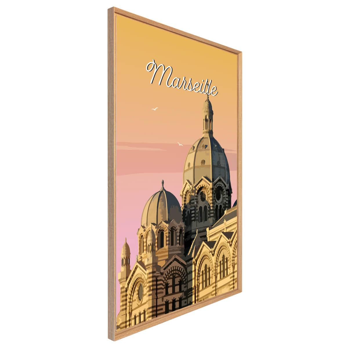 Tableau Mural Illustration La Major ARCHITECTURE orange-fibres de bois, CEANOTHE