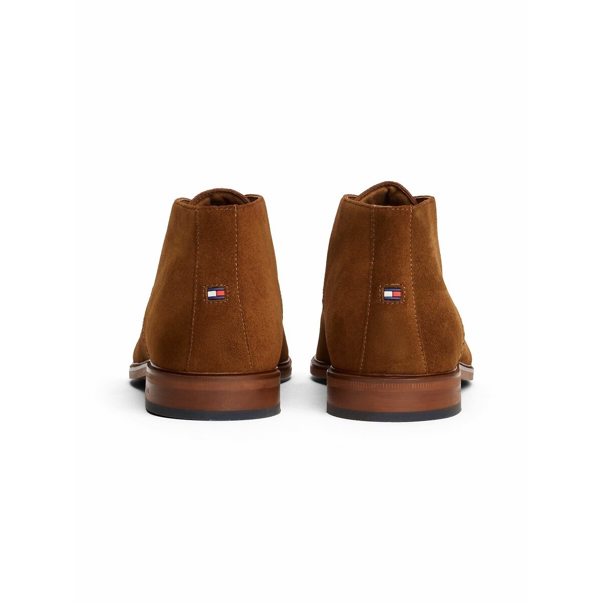 Bottines à lacets en cuir suède cognac, TOMMY HILFIGER
