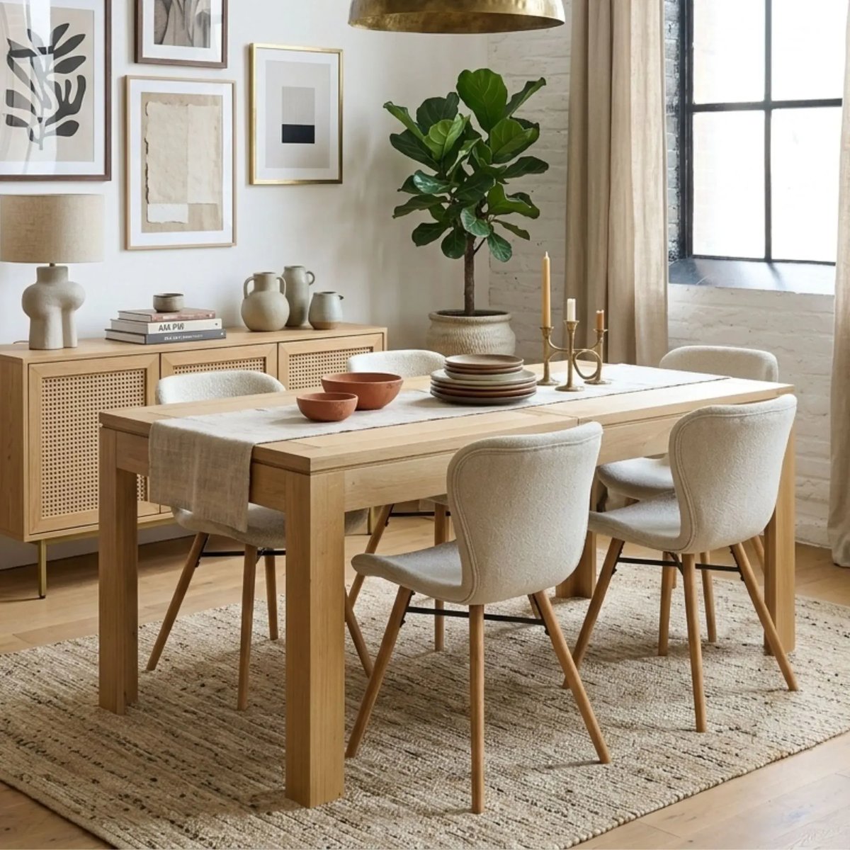 Table rectangulaire extensible en chêne clair L160/240 - BOSTON bois clair, HELLIN, DEPUIS 1862