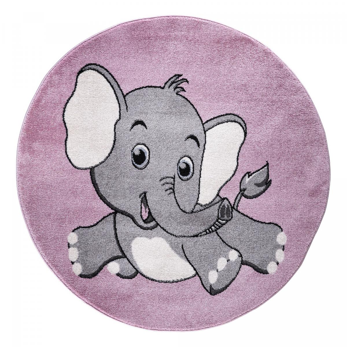Tapis enfant tissé CANFIL gris, créme, rose, UN AMOUR DE TAPIS