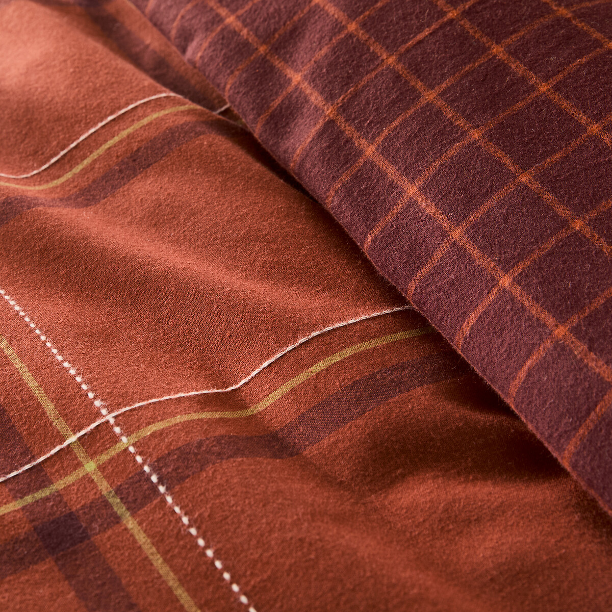 Varna Brushed Cotton Duvet Cover checked, LA REDOUTE INTERIEURS