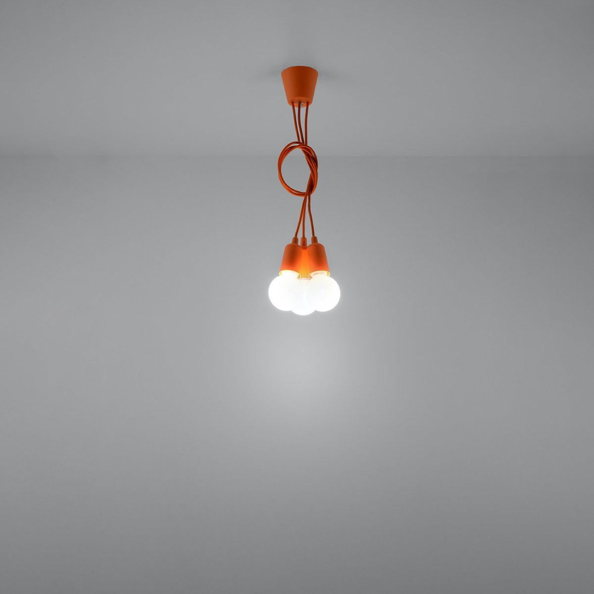 Suspension PVC Orange E27 3 Diego orange, EDEN