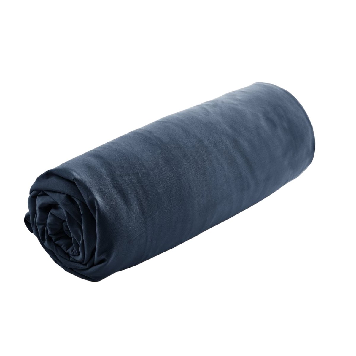 Drap housse en 100% Percale de Coton bleu nuit, EDEN