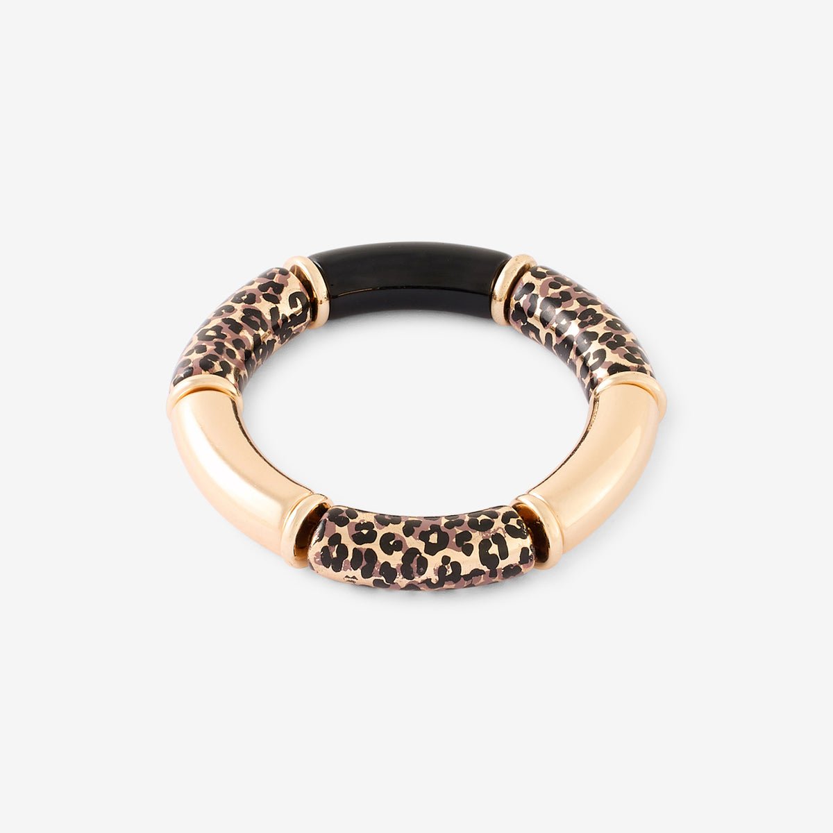 Bracelet tubes Balagane imprimé léopard noir, BALABOOSTE