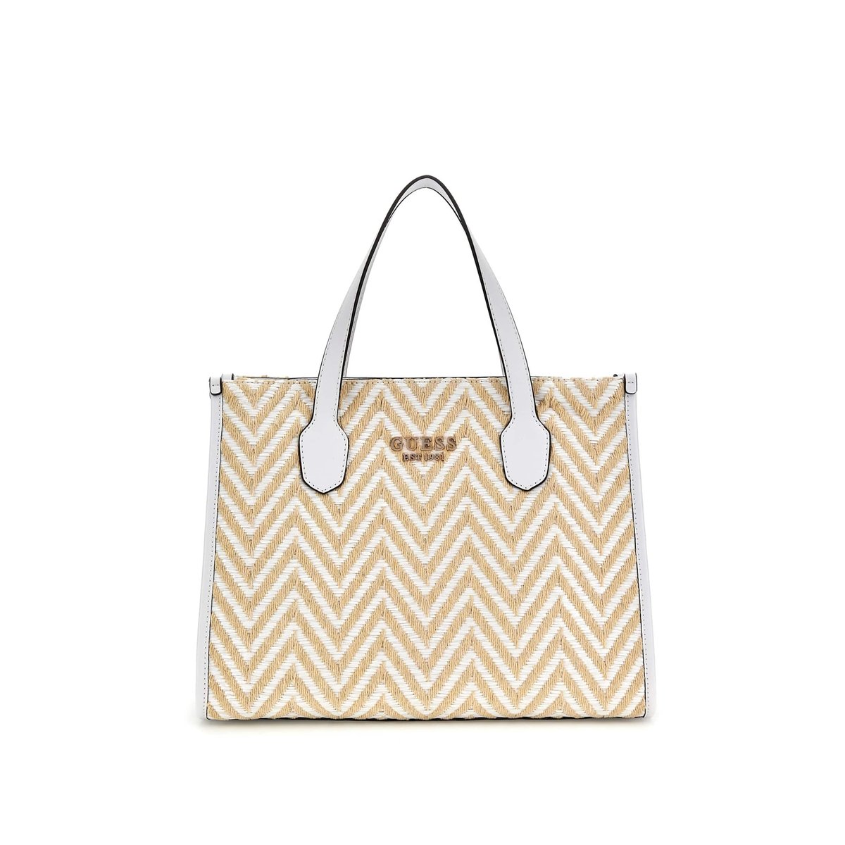 Sac À Main Silvana Raphia blanc multi, GUESS