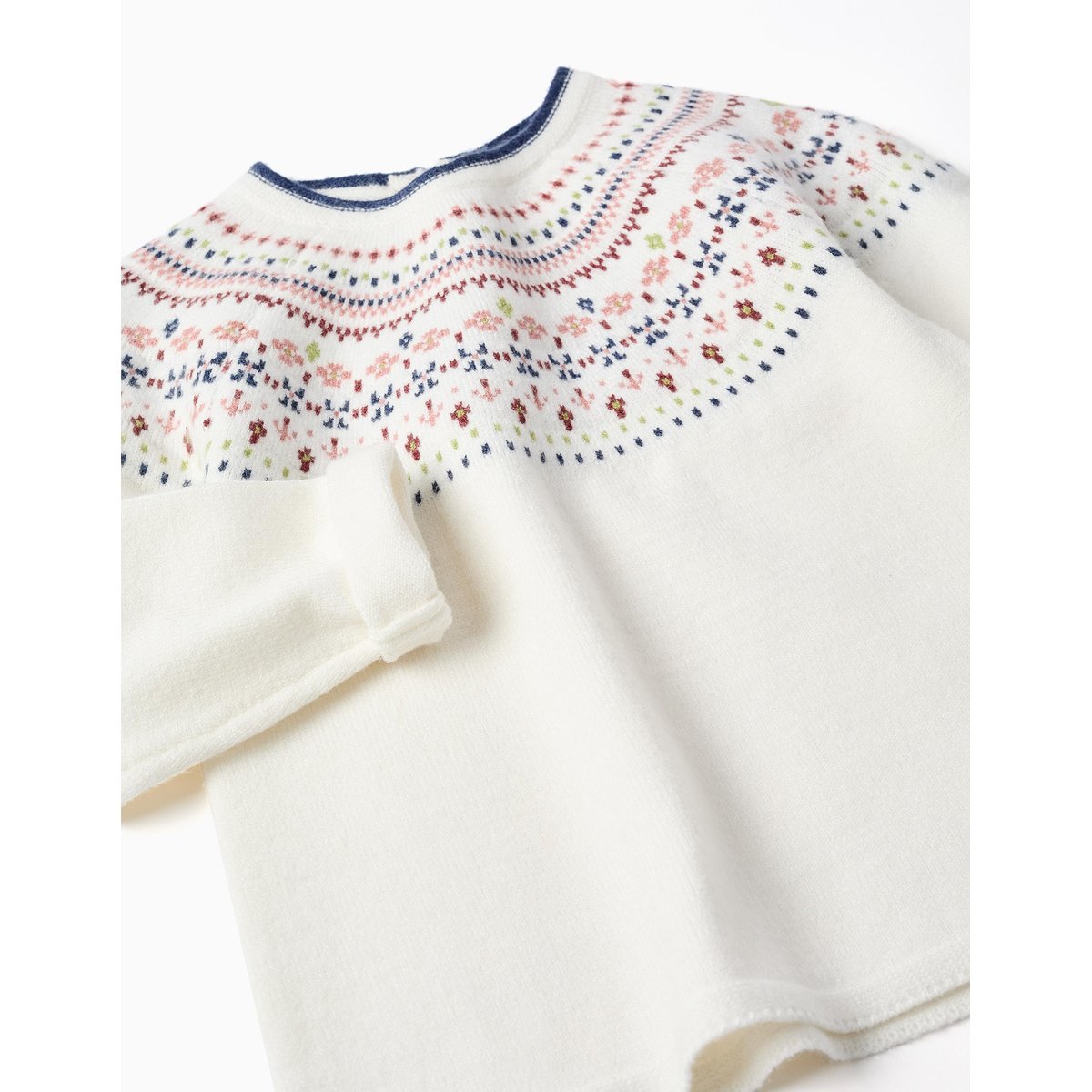 Pull en maille avec motif jacquard blanc, ZIPPY