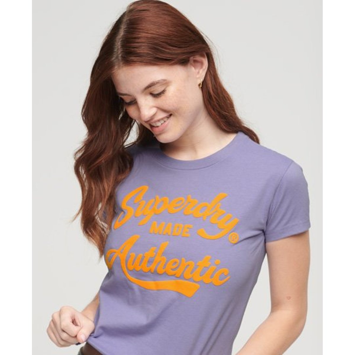 T-shirt à motif fluo Archive violet chiné, SUPERDRY
