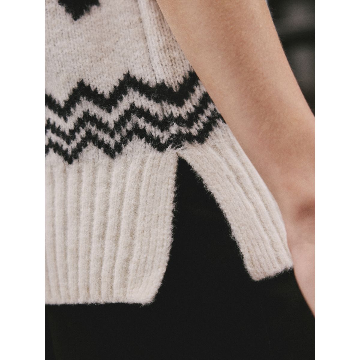 Débardeur en maille motif fairisle avec nœud noir et blanc, NEXT