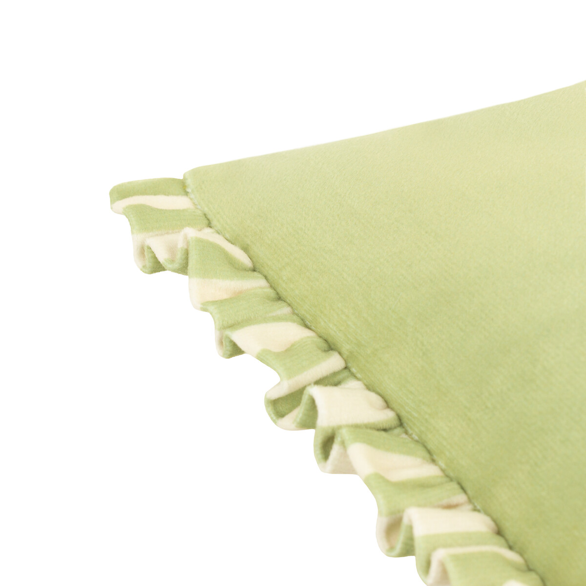 Araya Striped Velvet Cushion dark green/light green, FURN.