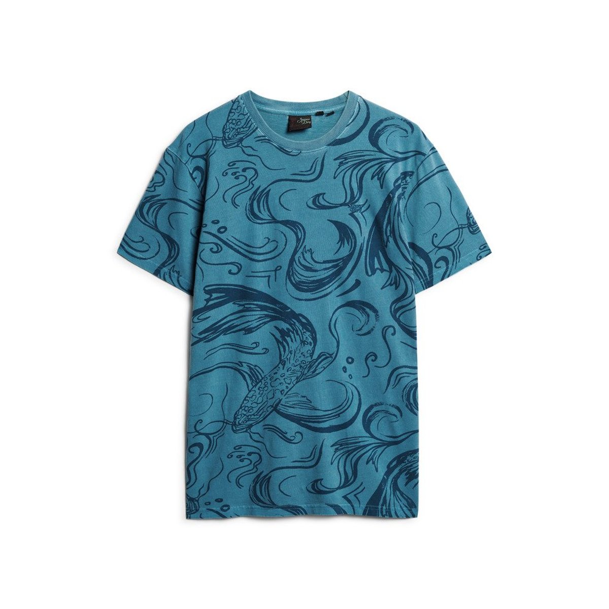 T-shirt imprimé surteint vintage bleu quais, SUPERDRY