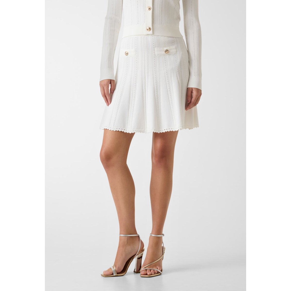 Mini-Jupe En Tricot crème, GUESS