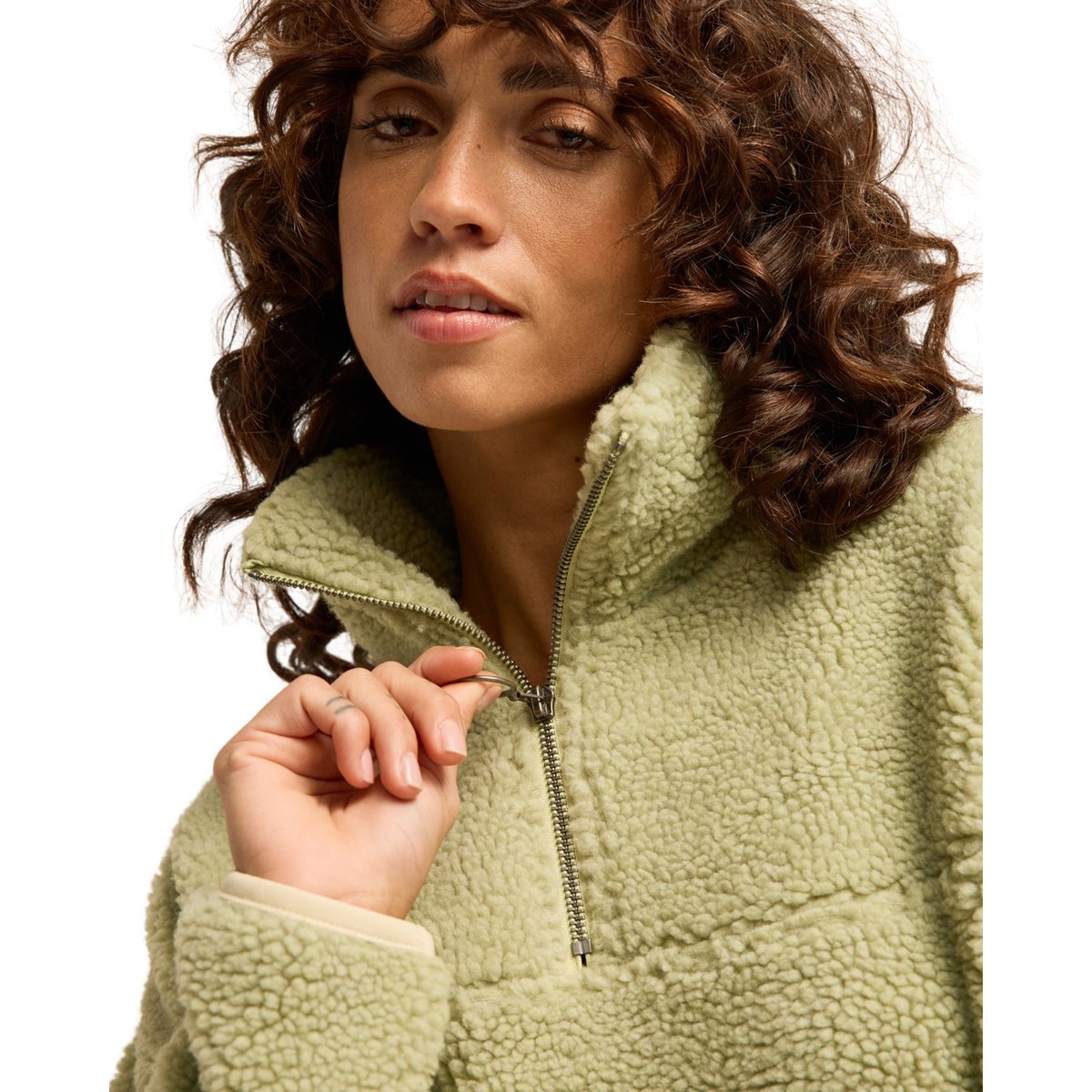 Polaire demi-zip SUN FUN vert smoke green, BILLABONG