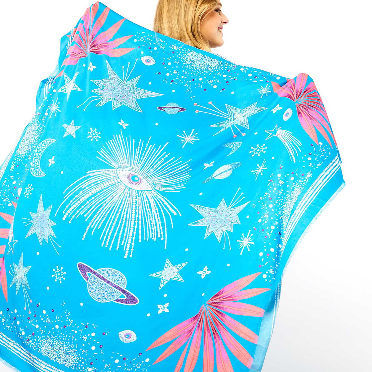 Foulard imprimé COMETE bleu, WILD