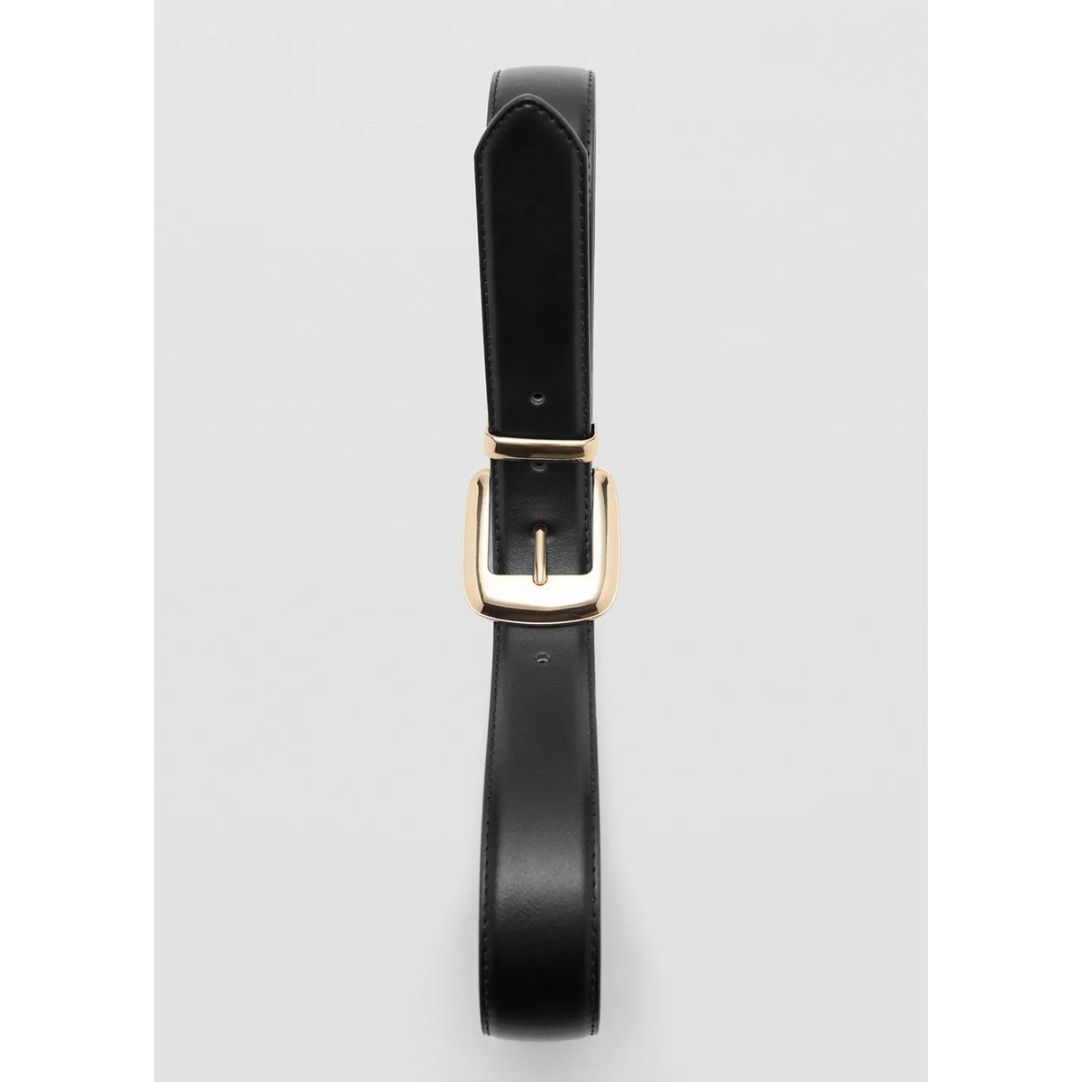 Ceinture boucle carrée noir, MANGO