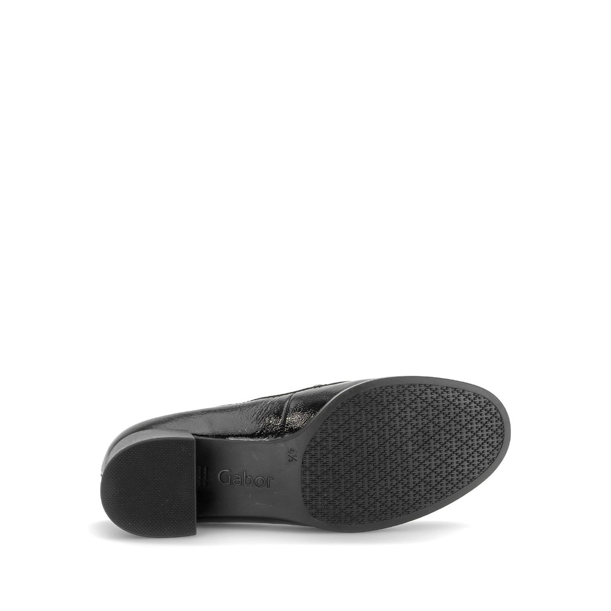 Mocassins en cuir verni à talon décroché noir, GABOR