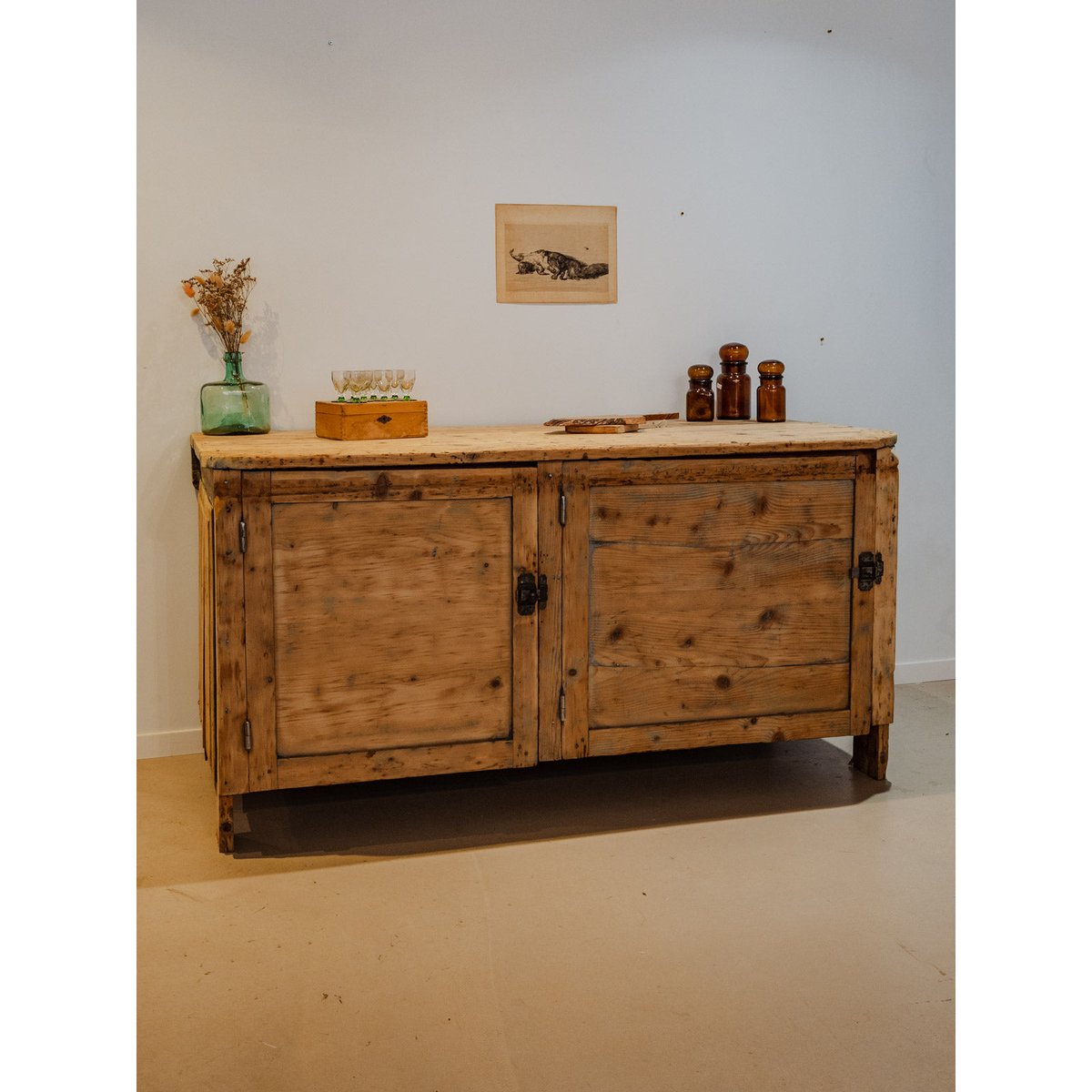 Grand meuble de métier en bois Fernand N°312 - Bon état bois clair, DEBONGOUT