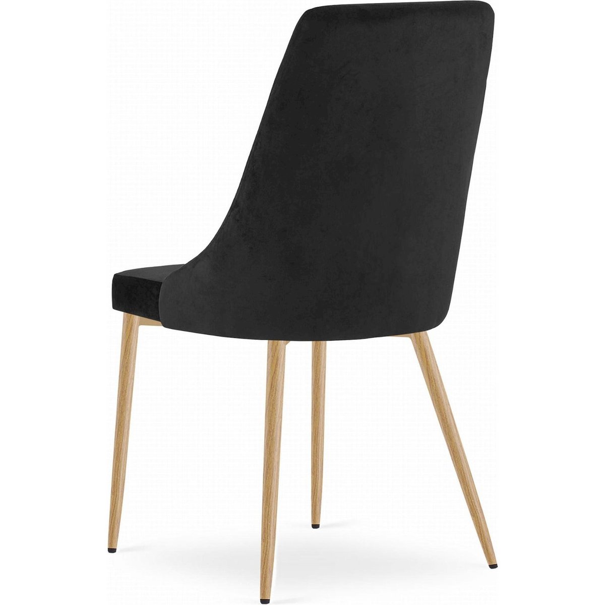 Chaise tapissée dossier matelassé IMOLA noir velours, RECOLLECTION