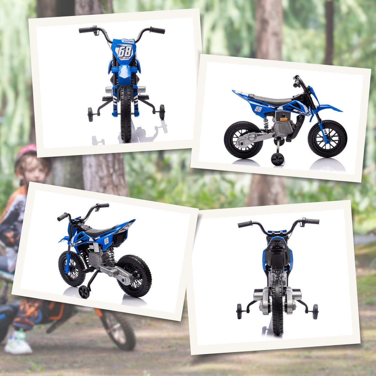 Moto électrique à conducteur assis PP bleu, AIYAPLAY