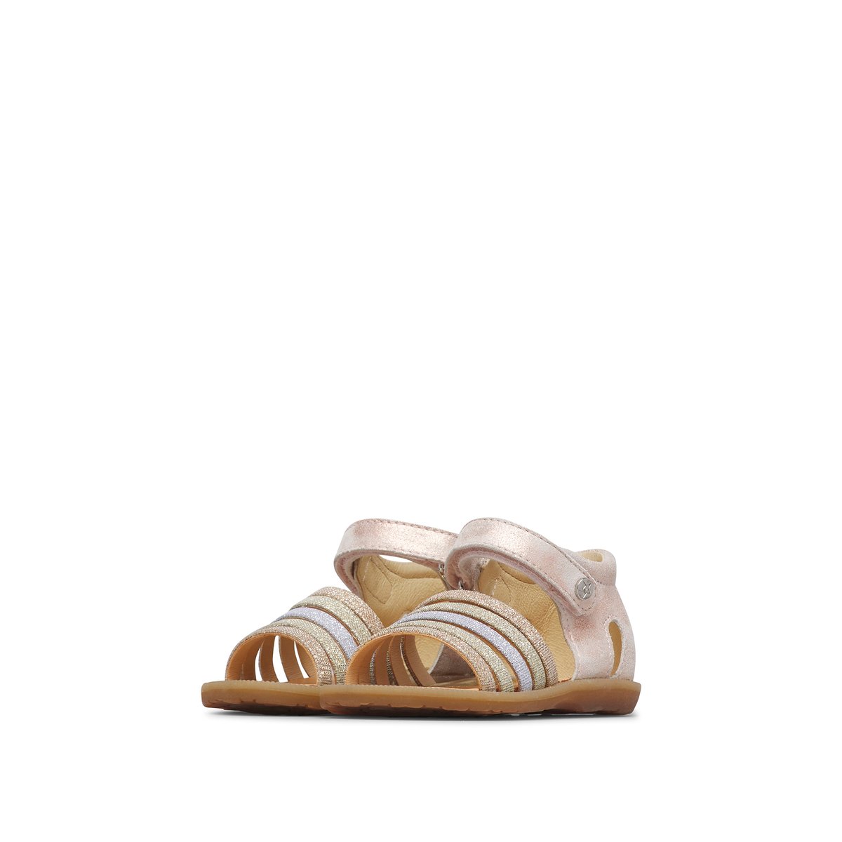 Sandales en cuir RUBINO rose poudré-multicolore, NATURINO