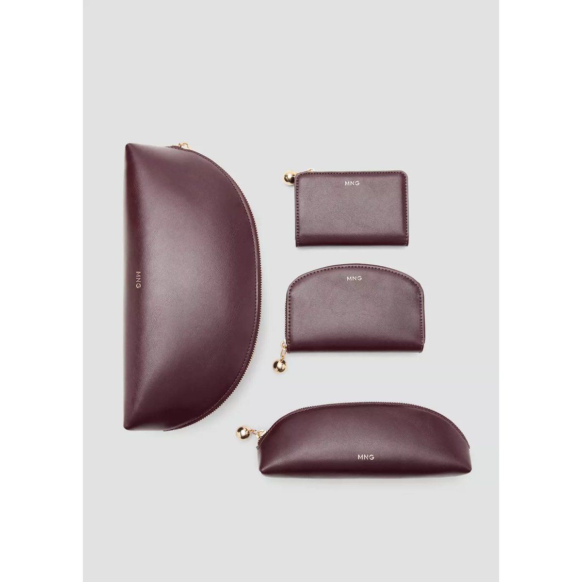 Grande trousse de toilette à perles bordeaux, MANGO