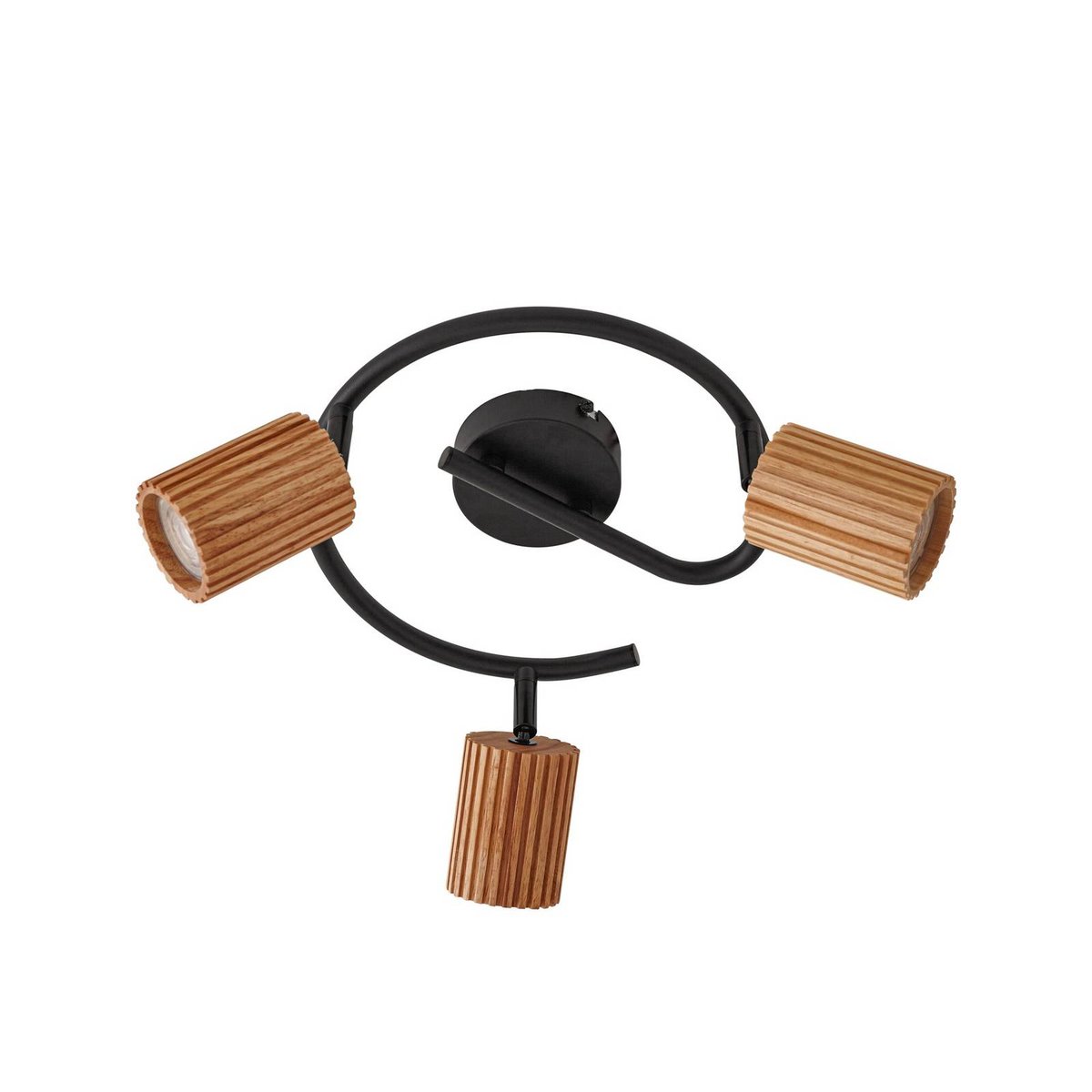 Spot en bois moderne, Stralino couleur bois, noir, LINDBY