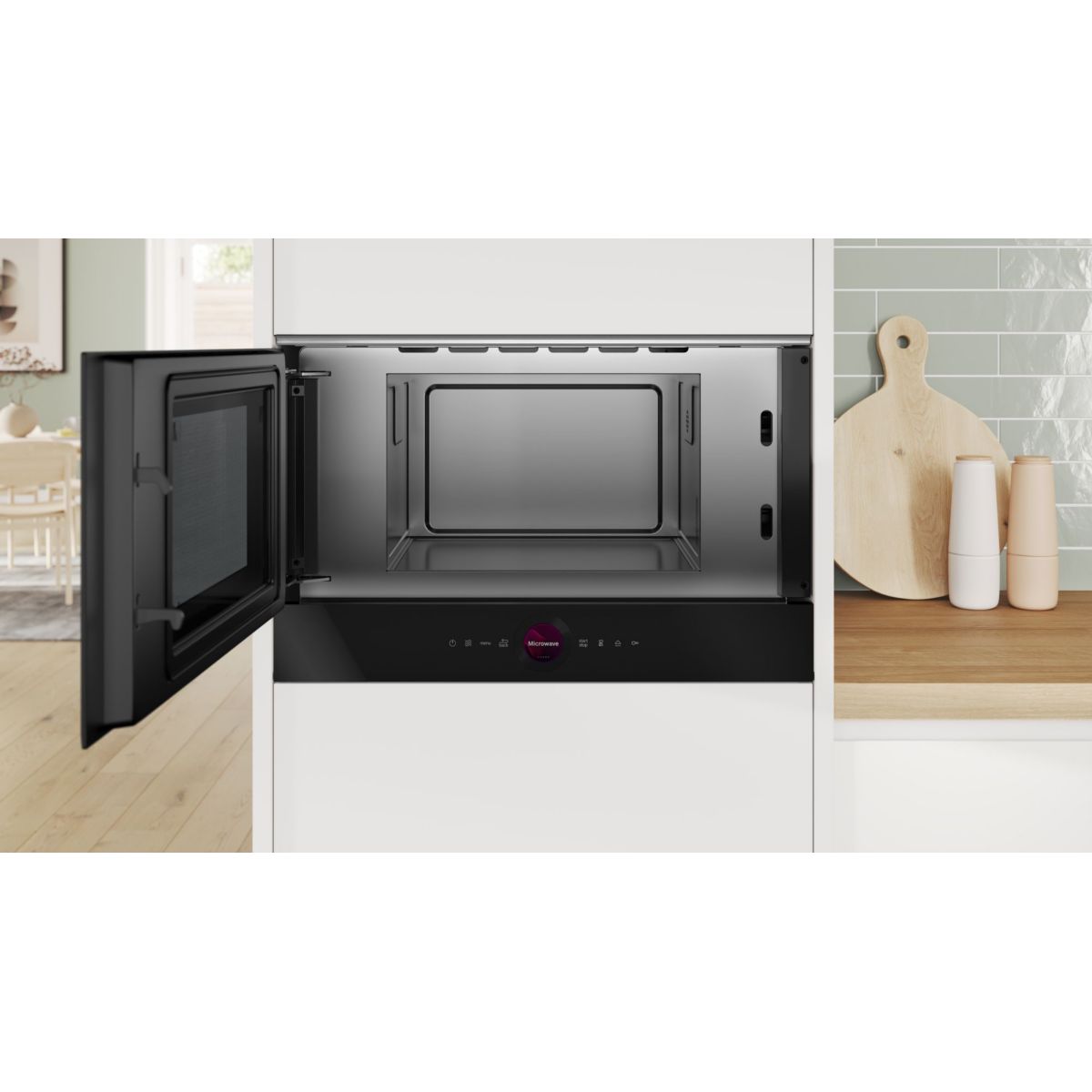 Micro ondes encastrable BFL7221B1, Série 8, AutoPilot7 noir, BOSCH